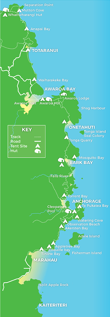 Abel Tasman Coast Track Map
